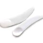 Onwon 100 PCS Mini Curved Cosmetic Scoop Makeup Mask Plastic Spoon (White)