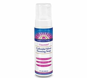 HERITAGE STORE Colloidal Silver Soap, Foam, Unscented (Btl-Plastic) | 8oz