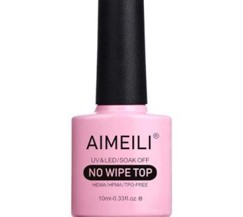 AIMEILI No Wipe Top Coat Soak Off U V LED Gel Nail Polish