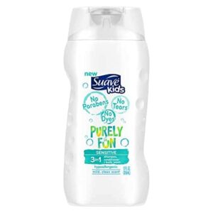 Suave Kids 3 in 1 Shampoo Conditioner Body Wash, Purely Fun Sensitive, 12 oz - Image 1