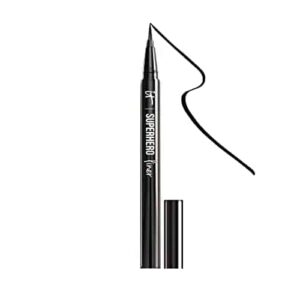 IT Cosmetics Superhero Liquid Eyeliner Pen, Black - 24-Hour Waterproof Formula Won?t Smudge or Fade - With Peptides, Collagen, Biotin & Kaolin Clay - - Image 1