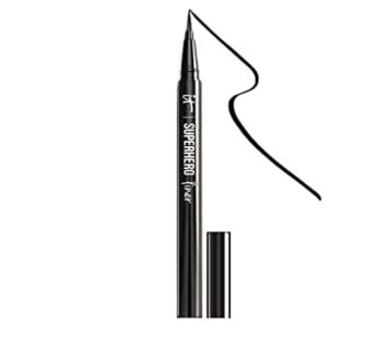 IT Cosmetics Superhero Liquid Eyeliner Pen, Black – 24-Hour Waterproof Formula Won?t Smudge or Fade – With Peptides, Collagen, Biotin & Kaolin Clay –