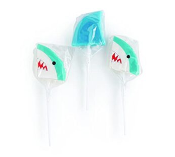 Fun Express Shark Suckers, Heads and Fins Shapes – 12 Individually Wrapped Candy Lollipops – Baby, Jawsome Shark and Sea Birthday Party Supplies – VBS