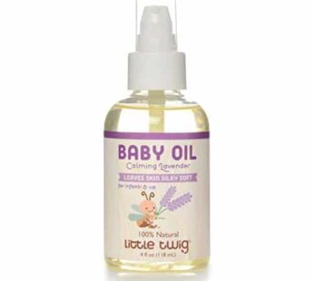 Little Twig All Natural Baby Oil for Sensitive Skin, Lavender – 4 Fluid Oz