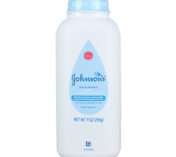 JOHNSON’S Baby Powder, Pure Cornstarch with Soothing Aloe& Vitamin E 9 oz (Pack of 2)