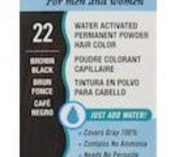 Water Works Permanent Powder Hair Color – #22 Brown Black .2 oz. (Pack of 2)