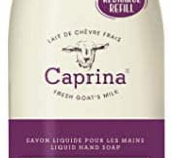 Caprina by Canus Liquid Hand Soap Refill With Fresh Canadian Goat Milk Soften and Soothe Skin Moisturizing Vitamin A B2 B3 and More, Shea Butter, 27.1