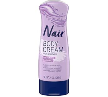 Nair Hair Removal Body Cream with Softening Baby Oil, Leg and Body Hair Remover, 3 Pack