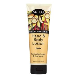 ShiKai Hand & Body Lotion (Vanilla, 8oz) | Daily Moisturizing Skincare for Dry and Cracked Hands | With Aloe Vera & Vitamin E - Image 1