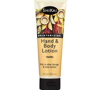 ShiKai Hand & Body Lotion (Vanilla, 8oz) | Daily Moisturizing Skincare for Dry and Cracked Hands | With Aloe Vera & Vitamin E