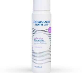 Seaweed Bath Co. Volumize Shampoo, Lavender Scent, 12 Ounce, Sustainably Harvested Seaweed, Green Algae, Barley Protein, For Normal to Fine Hair