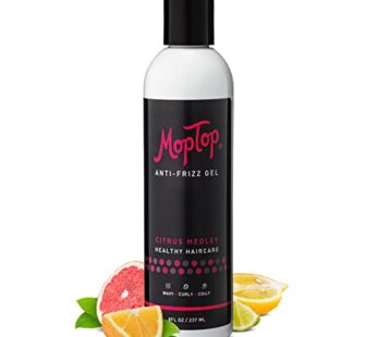 MopTop Salon Anti Frizz Gel, Medium Hold, Frizz Free Curly & Kinky-Coily Hair, Made with Aloe, Sea Botanicals & Honey, Reduces Frizz, Fixes Unmanageab