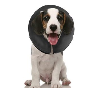 ZenPet Protective Inflatable Recovery Collar for Dogs and Cats – Soft Pet Collar Does Not Block Vision E-Collar – Designed to Prevent Pets from Touchi