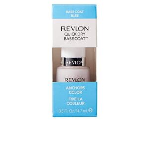 Revlon Base Coat Nail Polish, Quick Dry Nail Polish, Chip Resistant & Longwear Formula, High Shine Finish, Quick Dry Base Coat, Clear, 0.5 Fl Oz - Image 1