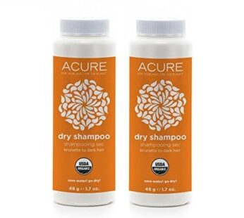 Acure Organics Dry Shampoo For Brunette to Dark Hair With Arrowroot, Rosemary and Peppermint, 1.7 oz (Pack of 2)