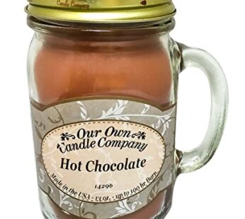Our Own Candle Company, Hot Chocolate Scented Mason Jar Candle, 100 Hour Burn Time, Made in The USA – 13 Ounces