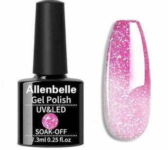 Allenbelle Color Changing Gel Nail Polish Set Color Changing Gel Polish Set Mood Soak Off Uv Led Gel Nail Polish (Pink To White)