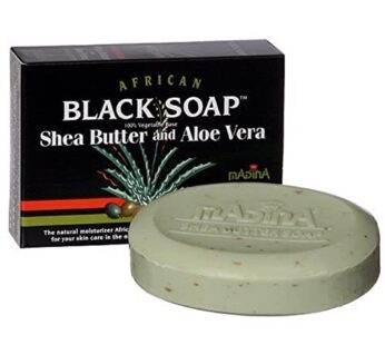 African Black Soap With Shea Butter & Aloe Vera by Madina 100% Vegetable Base 3.5 oz (3 Bars)… iwgl