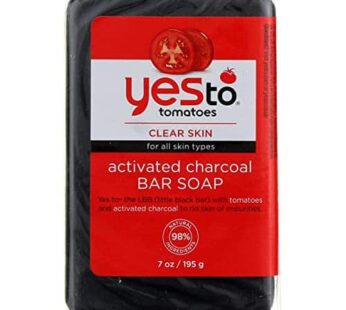 Yes To Tomatoes Clear Skin Activated Charcoal Bar Soap 7 Ounce (Pack of 3)