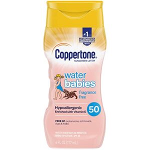 Coppertone WaterBabies Fragrance Free SPF 50 Baby Sunscreen Lotion, 8 Fl Oz - Image 1