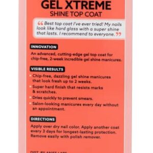 Nail-Aid Gel Xtreme Shine Top Coat, Clear, 0.55 Fluid Ounce - Image 2