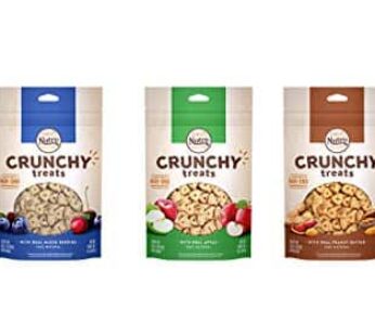 Nutro All Natural Crunchy Training Treats For Dogs 3 Flavor Variety Bundle: (1) Peanut Butter, (1) Mixed Berries, and (1) Apple, 10 Oz. Ea. (3 Bags To