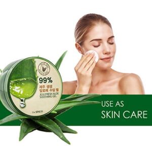 [the SAEM] Jeju Fresh Aloe Soothing Gel 10.1 fl. oz. (300ml) - 99% Aloe Vera, Hydrates & Dry, Itchy & irritated Skin - Image 4