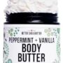 Whipped Body Butter for Women | PEPPERMINT VANILLA Body Moisturizer | Shea Body Cream for Dry Skin | Paraben-Free, Non-Greasy Body Lotion | Vanilla Pe