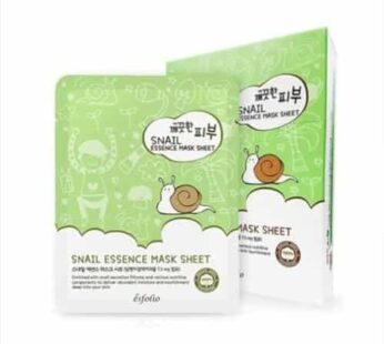 Esfolio Pure Skin Mask Box, Snail Essence, 11.8 Ounce