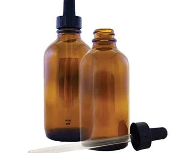 Amber Glass Bottle 4oz W/Glass Dropper – 2 Bottles