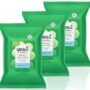 Yes To Face Wipes for Women and Men, Sensitive Facial Cleansing Wipes for use as a MakeUp Remover, Cleaning, Soothing, Cucumbers (Pack of 3)