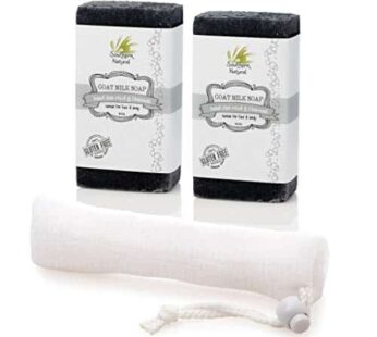 Southern Natural Activated Charcoal Soap Bar (2 Pack) For Dry, Sensitive Skin. Great For Face & Body. Made With Dead Sea Mud, Goat Milk & Peppermint E