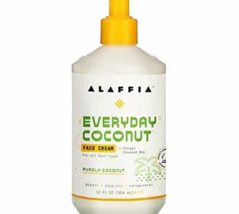 Alaffia Everyday Coconut Face Cream, Skin Care with Virgin Coconut Oil, Moisturizer for Firmness & Elasticity, Helps Reduce the Appearance of Lines &