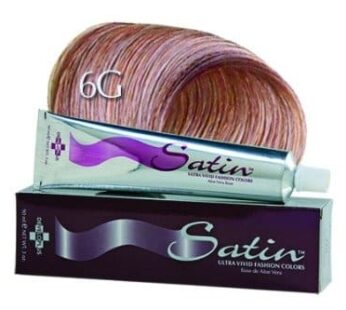 Satin Ultra Vivid Fashion Colors, 6G Dark Golden Blonde Hair Dye, 3 oz., Gold Series Permanent Hair Dye, Made with Soy Protein and Aloe Vera, Vegan &