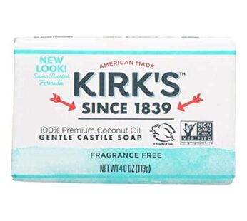 Kirk’s Original Coco Castile Soap Fragrance Free 4 oz (Multi-Pack)
