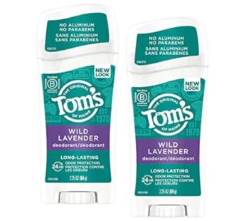 Tom’s of Maine Natural Long-Lasting Deodorant Stick Lavender 2.25 Oz (Pack of 2)