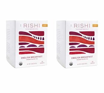 Rishi Tea English Breakfast Tea – Organic Black Tea Sachets, English Tea Bags, High Caffeinated Tea, USDA Organic, Certified Kosher, Herbal Morning Te