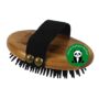alcott Bamboo Groom Curry Brush with Rubber Bristles for Pets,Brown