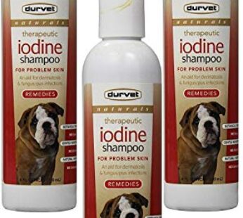 (3 Pack) Durvet Naturals Iodine Shampoo for Problem Skin, 8 Ounces Each