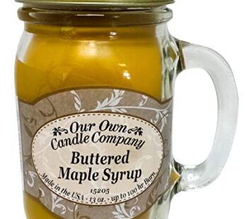 Our Own Candle Company Buttered Maple Syrup Scented 13 Ounce Mason Jar Candle
