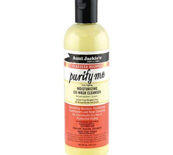 Aunt Jackie’s Flaxseed Recipes Purify Me Frizz-Fighting Moisturizing Co-Wash Hair Cleanser for Chronically Dry Hair and Protective Styling, 12 Fl Oz