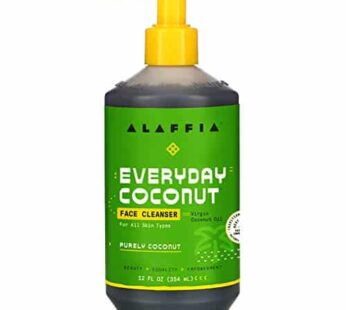 Alaffia Everyday Coconut Face Cleanser for All Skin Types. Leaves Skin Fresh and Hydrated with Fair Trade Coconut Oil & Neem, Vegan, Cruelty Free, No