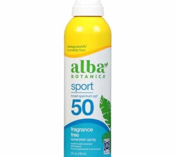 Alba Botanica Sport Sunscreen Spray for Face and Body, SPF 50, 5 fl oz Bottle