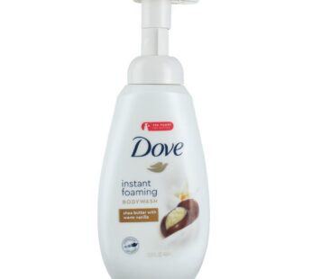 Dove Shower Foam – Foaming Body Wash – Shea Butter With Warm Vanilla – Net Wt. 13.5 FL OZ (400 mL) Per Bottle – Pack of 2 Bottles