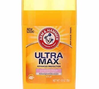 Arm & Hammer Ultra Max Powder Fresh Antiperspirant Deodorant 1.0 Oz Travel Size (Pack of 3)