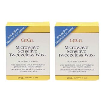 GiGi Sensitive Tweezeless Microwave Facial Hair Removal Wax, 1 oz x 2 pack