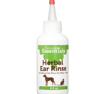Animal Essentials Herbal Ear Rinse Cleaner for Dogs and Cats, 4 fl oz – Made in USA Certified Organic