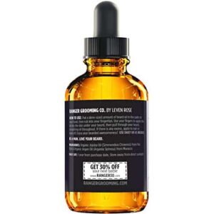 Leven Rose Beard Oil for Men and Beard Softener 100% Pure Natural for Bearded Men, Mustaches, and Moisturized Skin 1 oz by Ranger Grooming Co - Image 4