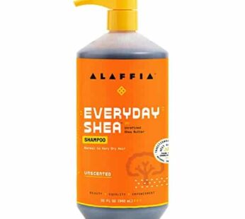 Alaffia EveryDay Shea Shampoo, Unscented, Gentle Cleansing Shampoo for Normal to Dry Hair. Made with Fair Trade Unrefined Shea Butter, No Parabens or