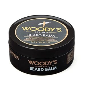 Woody's 2-in-1 Beard Balm, Facial Hair Conditioner and Style Wax, with Coconut Oil, Panthenol, and Natural Beeswax, 2 Oz - Image 1